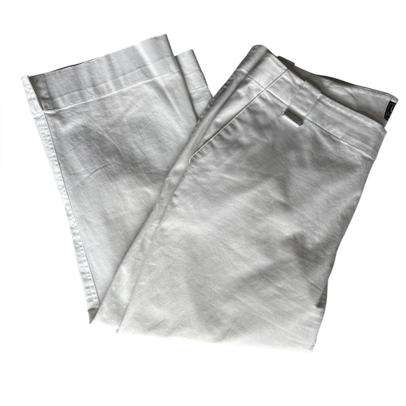 Lauren-Ralph Lauren Active Chino Cropped Pants in White Size 10 EUC - Picture 1 of 7